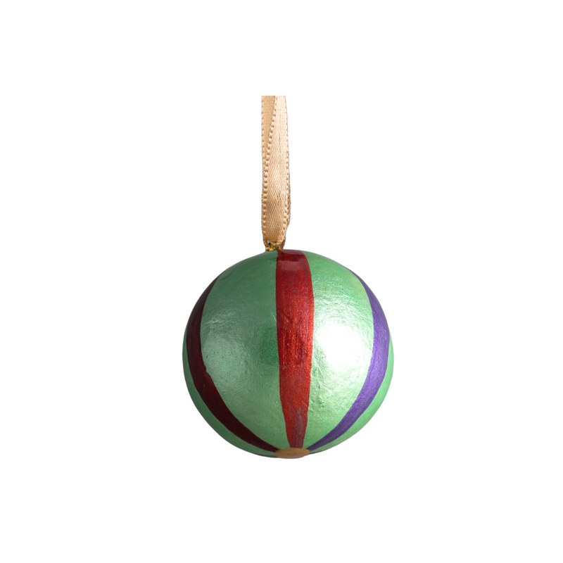 XMAS Rainbow Striped Ball - Green