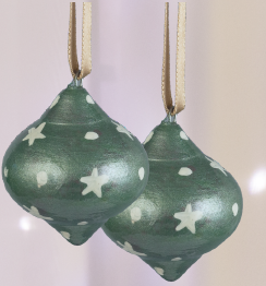 Xmas Sage Stars Dopper (set of 2)