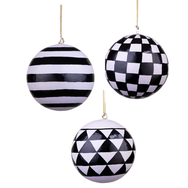 Xmas Monochrome Balls (SET OF 3)