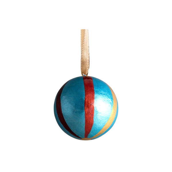 XMAS Rainbow Striped Ball - Blue