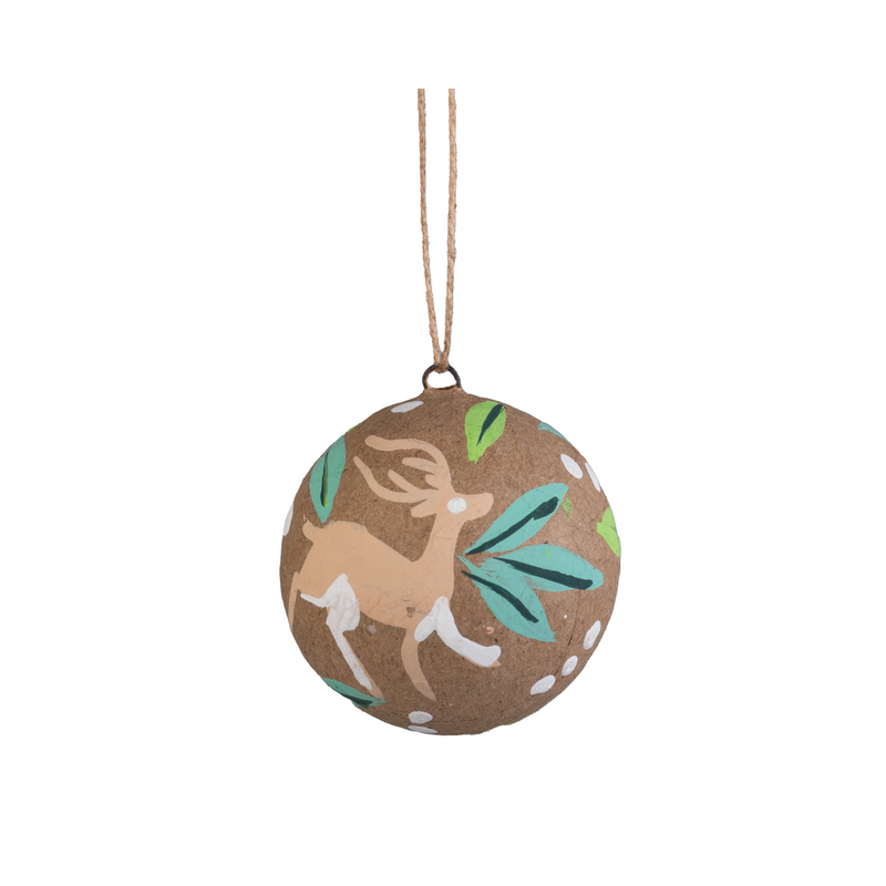 XMAS Kraft Forest Balls Small - Deer (Single Ball)