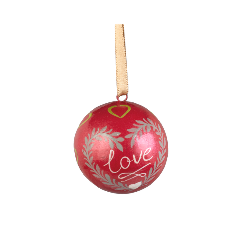 Xmas Words Balls - Red 'Love' (Single Ball)